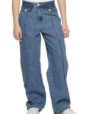Blank NYC Classic High-Waist Wide-Leg Blue Jeans for Women